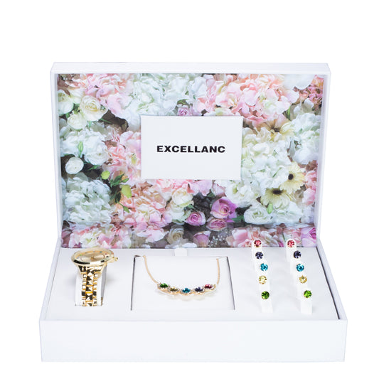 Schmuckgarnitur aus aus Legierung mit mehrfarbigem Emporia® Kristall