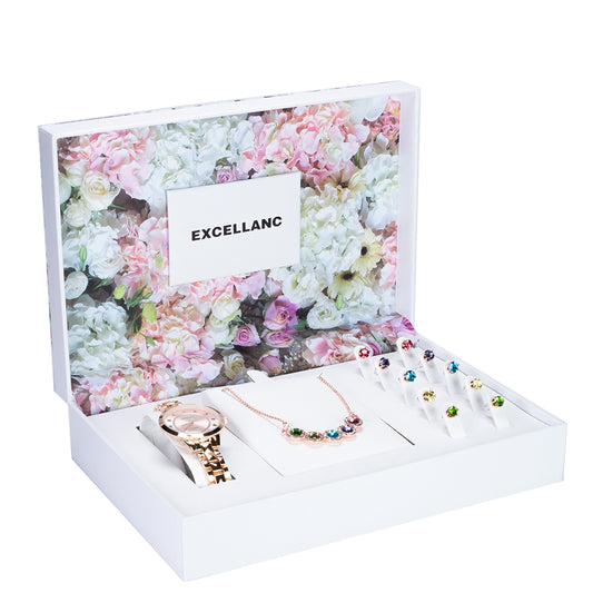 Schmuckgarnitur aus aus Legierung mit mehrfarbigem Emporia® Kristall