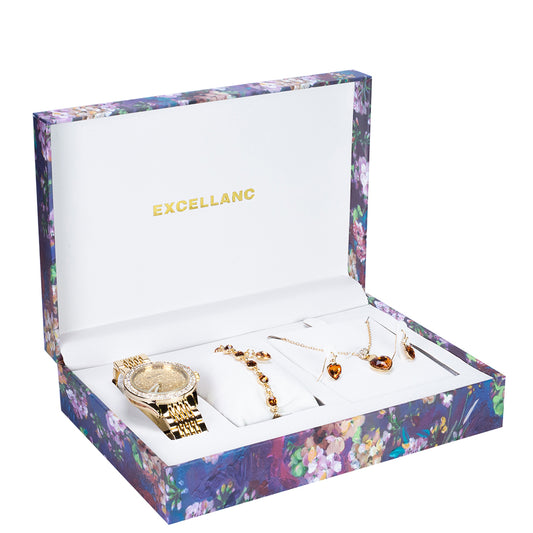 Schmuckgarnitur aus aus Legierung mit mehrfarbigem Emporia® Kristall