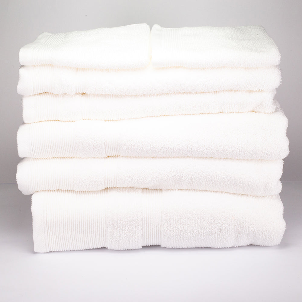 3+3+1 Übergroßes Badetuch-Geschenkset mit Handtüchern aus 100% Mikrobaumwolle, 500 GSM, schneeweiß