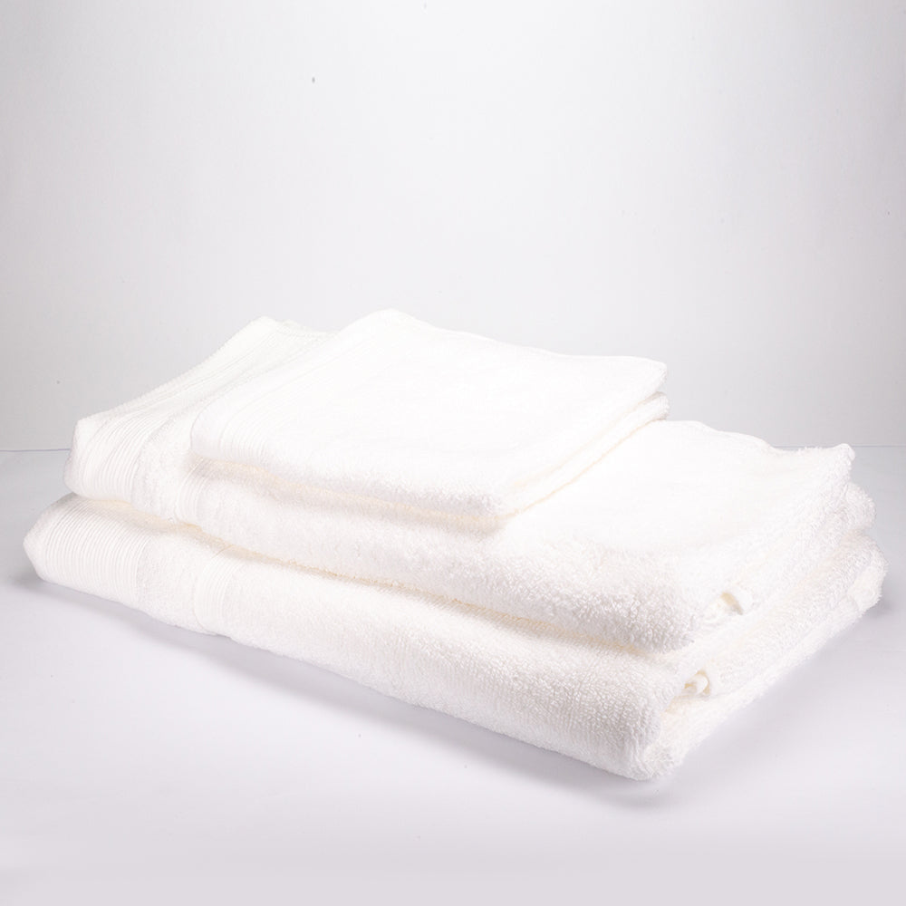 3+3+1 Übergroßes Badetuch-Geschenkset mit Handtüchern aus 100% Mikrobaumwolle, 500 GSM, schneeweiß