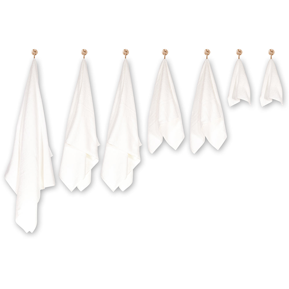 3+3+1 Übergroßes Badetuch-Geschenkset mit Handtüchern aus 100% Mikrobaumwolle, 500 GSM, schneeweiß