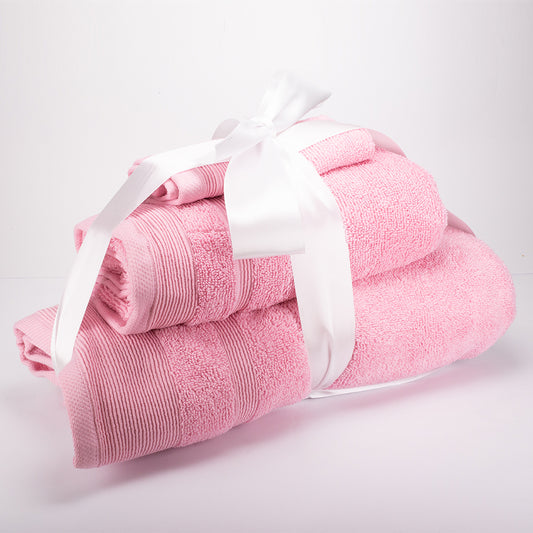 3+3+1 Übergroßes Badetuch-Geschenkset mit Handtüchern aus 100% Mikrobaumwolle, 500 GSM, pastellrosa