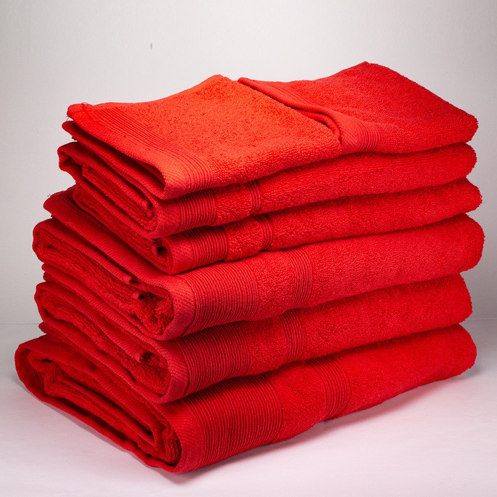 3+3+1 Übergroßes Badetuch-Geschenkset mit Handtüchern aus 100% Mikrobaumwolle, 500 GSM, rubinrot 2 