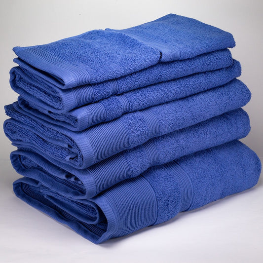 3+3+1 Übergroßes Badetuch-Geschenkset mit Handtüchern aus 100% Mikrobaumwolle, 500 GSM, ozeanblau