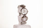 SILVER, woman alloy AW watch with endless symbol strap, and 4 quartz crystals with Gift box