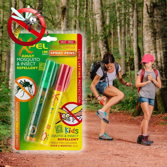 2 Stück ultralang wirkende Mücken- und Insektensprays für Erwachsene + für Kinder im Sett - 2 x 100 Sprühstöße