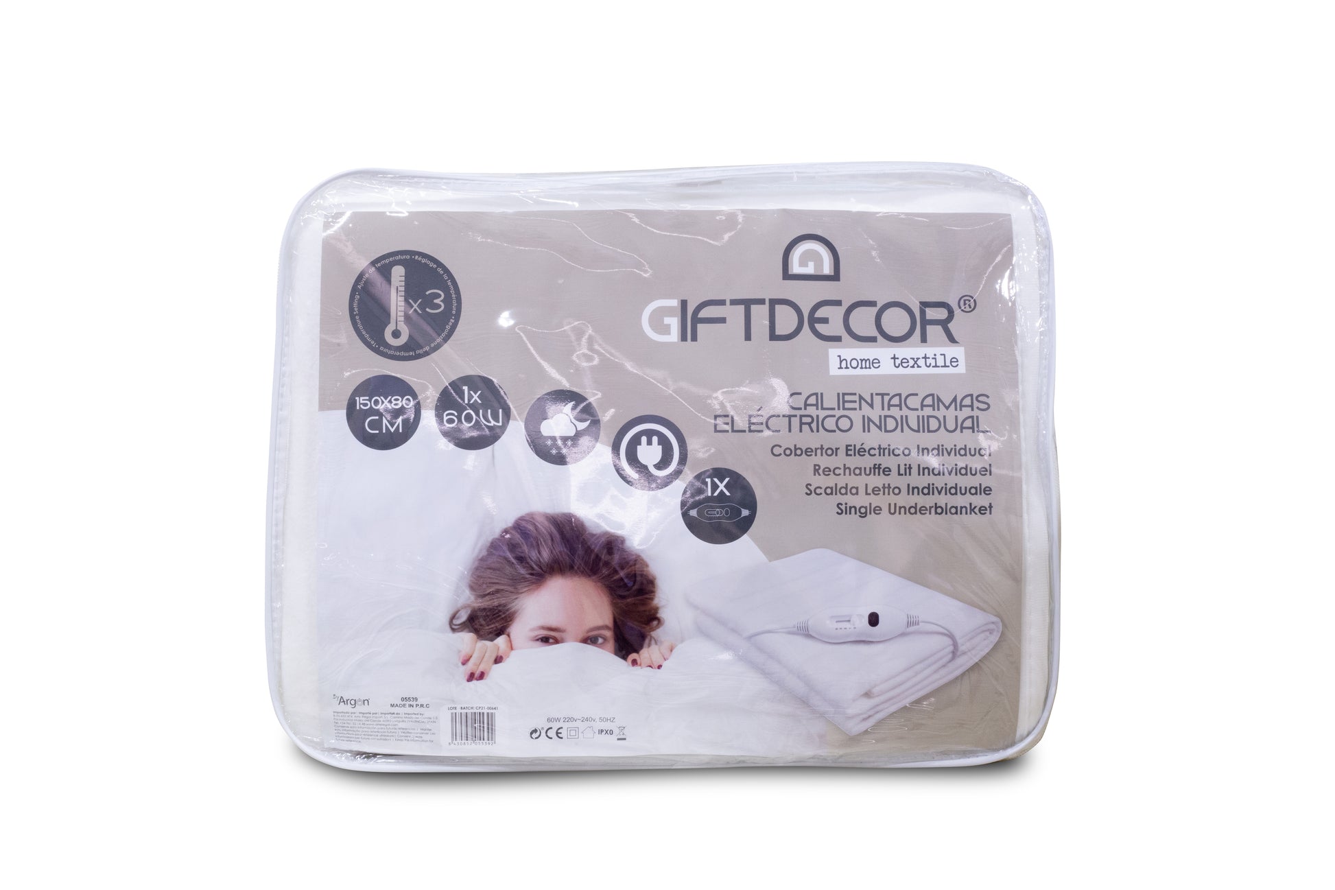 Elektrische Heizdecke, 60 W, weiß, 80 x 150 cm 6 