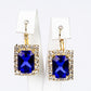 Schmuckgarnitur aus aus goldplattierter Legierung mit blauem Emporia®-Kristall und weißem Emporia® Kristall