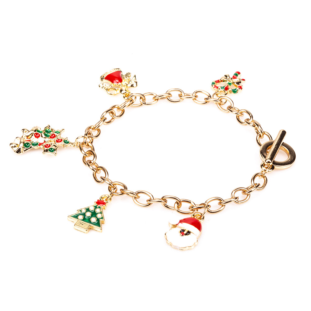 Armband aus goldplattiertesr Legierung mit rotem Emporia®-Kristall und weißem Emporia® Kristall 1 