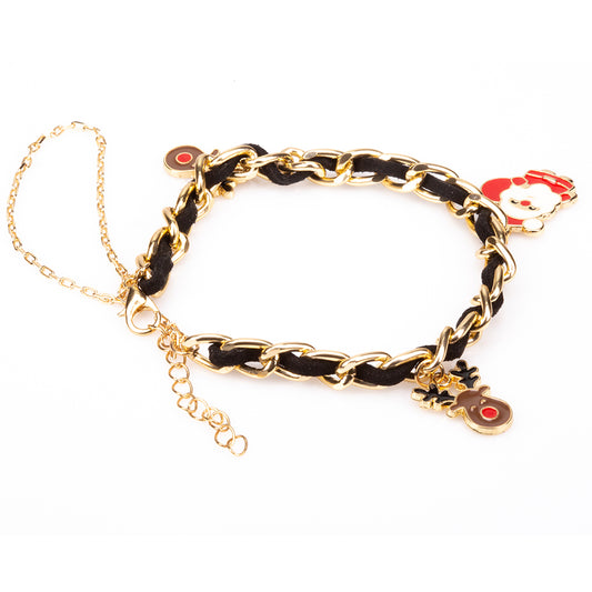 Armband aus goldplattiertesr Legierung mit rotem Emporia®-Kristall und weißem Emporia® Kristall