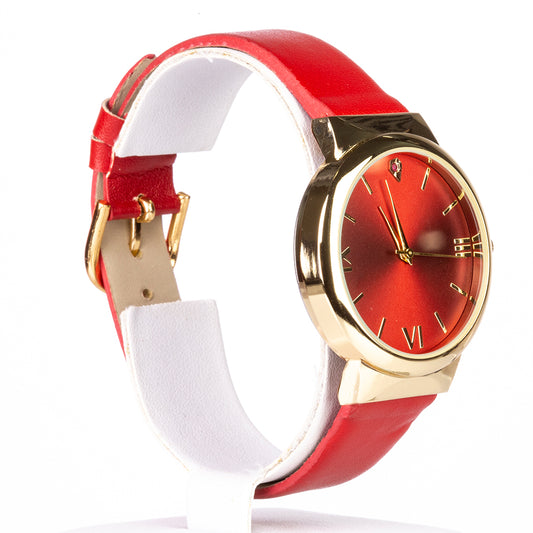 aus goldplattierter Legierung mit Rubin