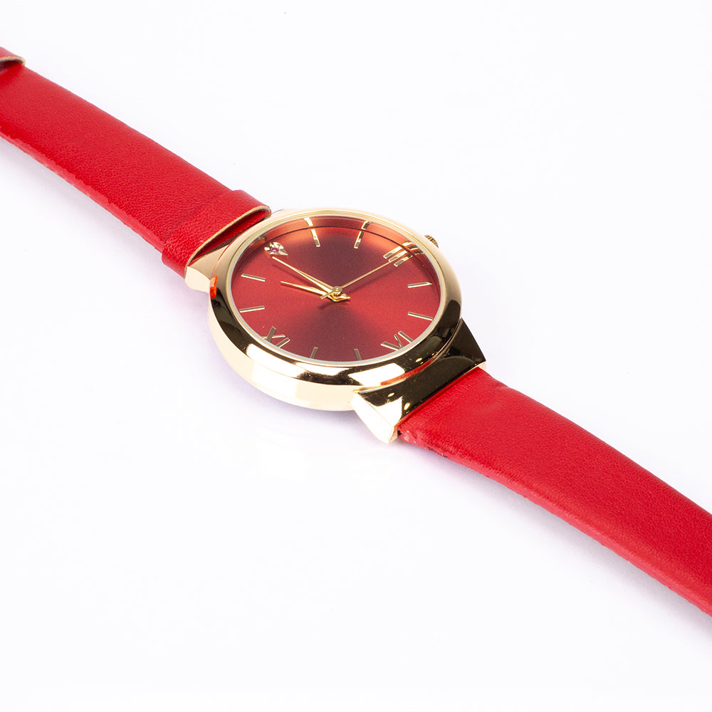 aus goldplattierter Legierung mit Rubin 3 