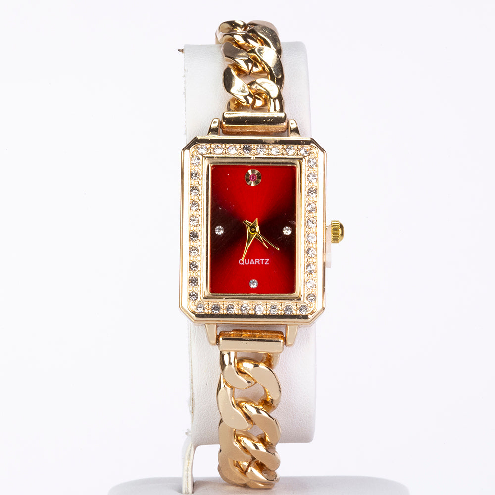 aus goldplattierter Legierung mit Rubin 4 