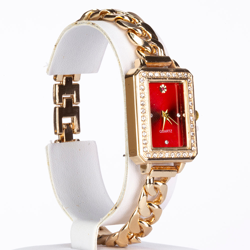 aus goldplattierter Legierung mit Rubin 1 