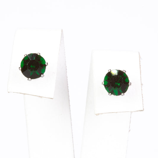 Schmuckgarnitur aus aus goldplattierter Legierung mit rotem Emporia®-Kristall und grünem Emporia® Kristall