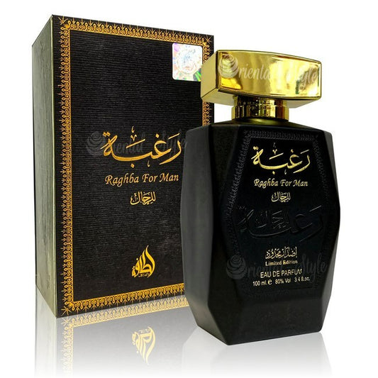100 ml Eau de Parfum Raghba Intensiver orientalischer süßer und holziger Duft für Männer