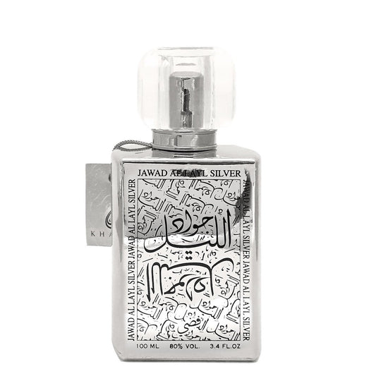 100 ml Eau de Parfum Jawad Al Layl Silver Musky Fruchtiger Duft für Frauen und Männer