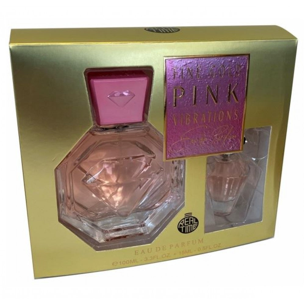 Silberschmuck 100ml + 15ml EDP FINE GOLD PINK VIBRATION Mediterraner Duft fr Frauen Goldschmuck | Schmuck Rabatt Silberschmuck 100ml + 15ml EDP FINE GOLD PINK VIBRATION Mediterraner Duft fr Frauen Goldschmuck | Schmuck Rabatt