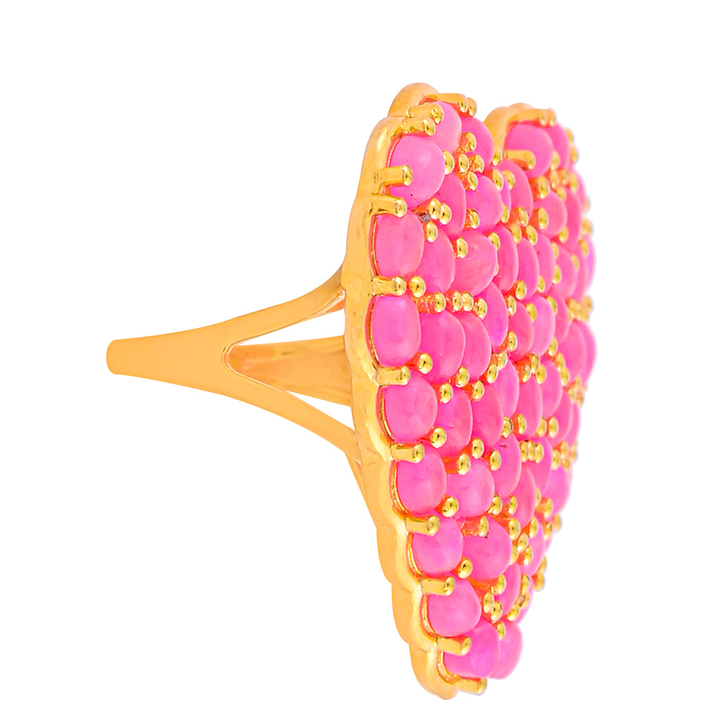 Goldplattierter Silberring mit äthiopischem neon pink Opal