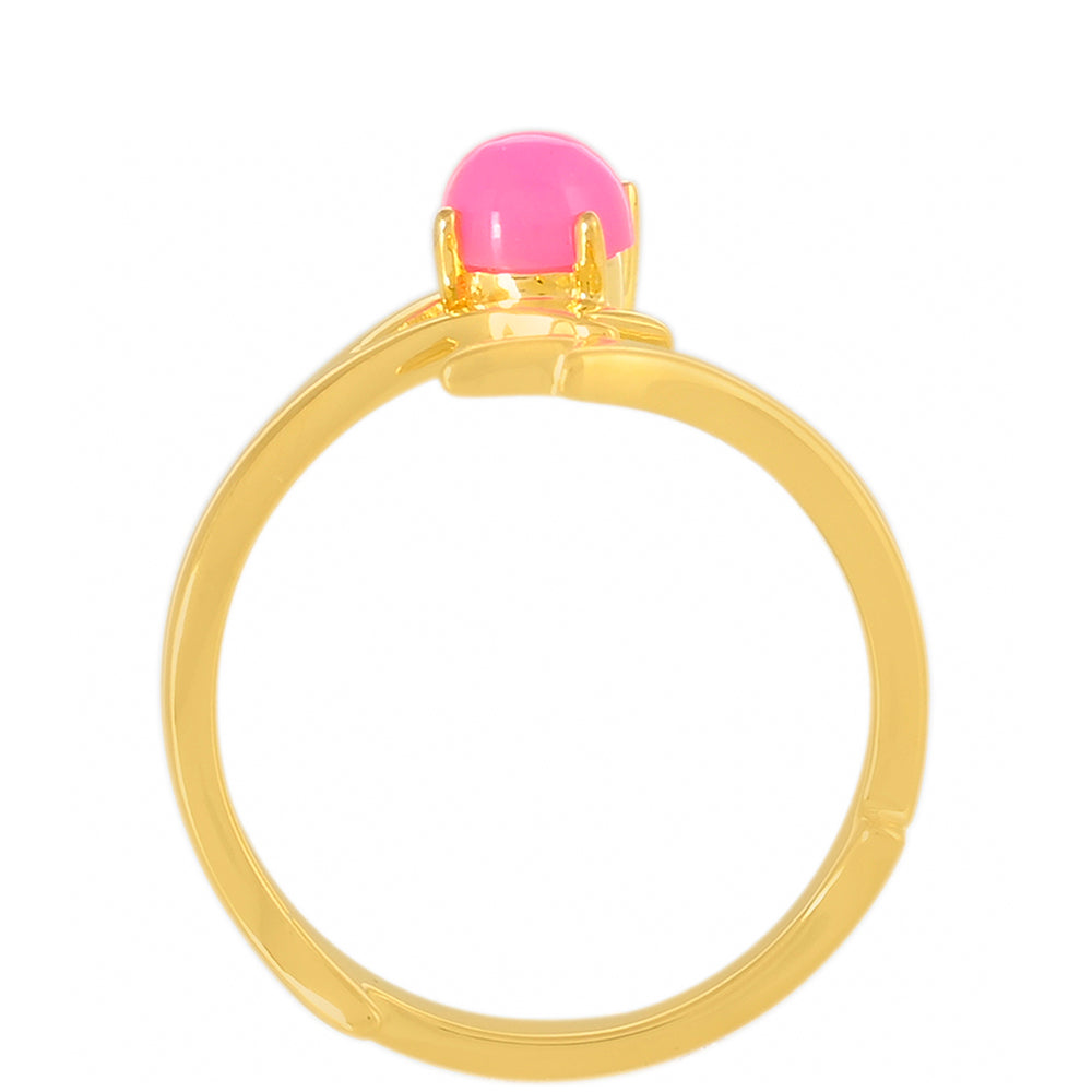 Goldplattierter Silberring mit äthiopischem neon pink Opal 4 