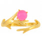 Goldplattierter Silberring mit äthiopischem neon pink Opal