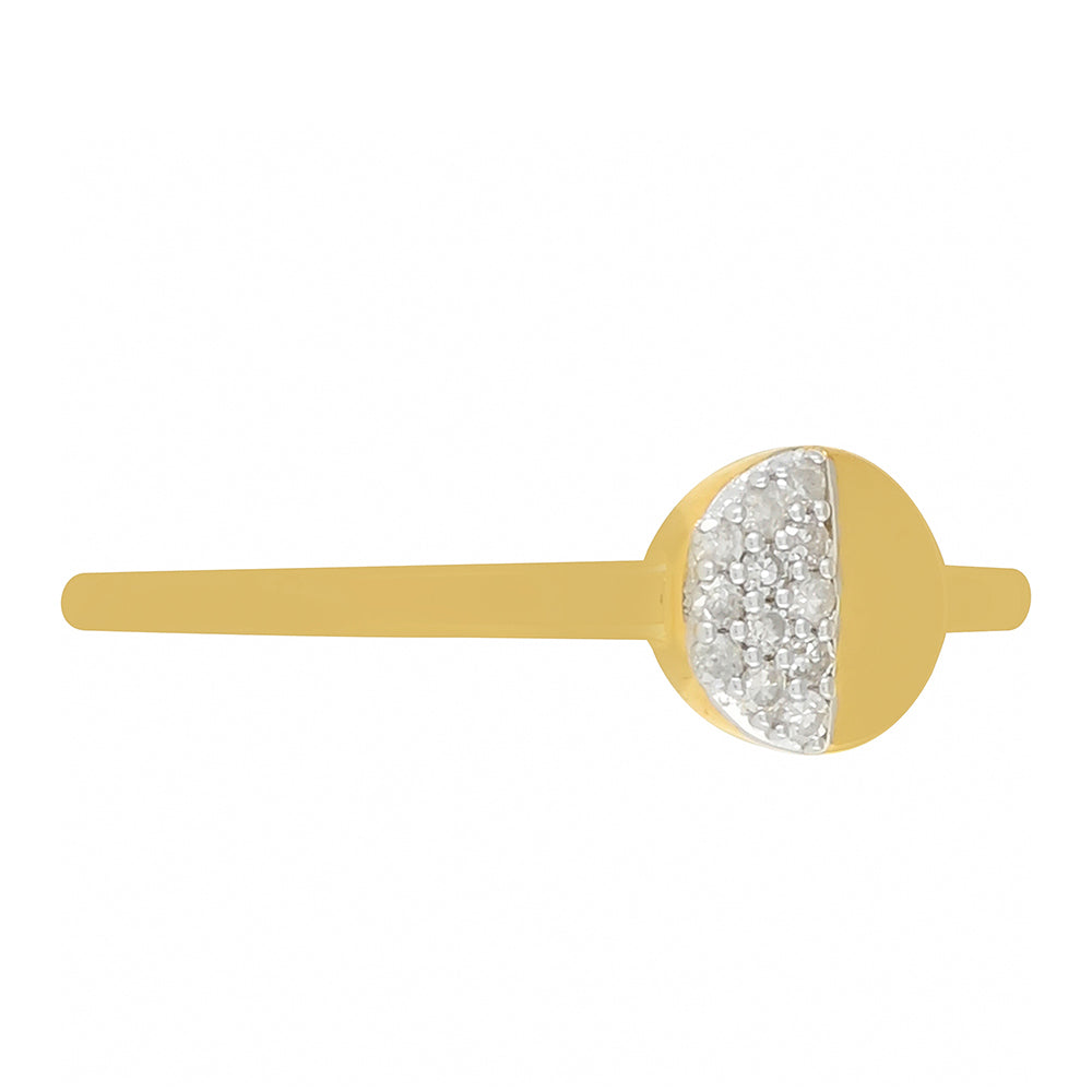 Goldplattierter Silberring mit weißem Diamant 2 