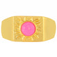 Goldplattierter Silberring mit äthiopischem neon pink Opal