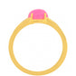 Goldplattierter Silberring mit äthiopischem neon pink Opal