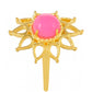 Goldplattierter Silberring mit äthiopischem neon pink Opal