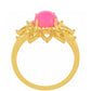 Goldplattierter Silberring mit äthiopischem neon pink Opal