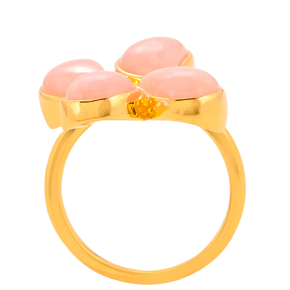 Goldplattierter Silberring mit rosafarbenem Opal 4 