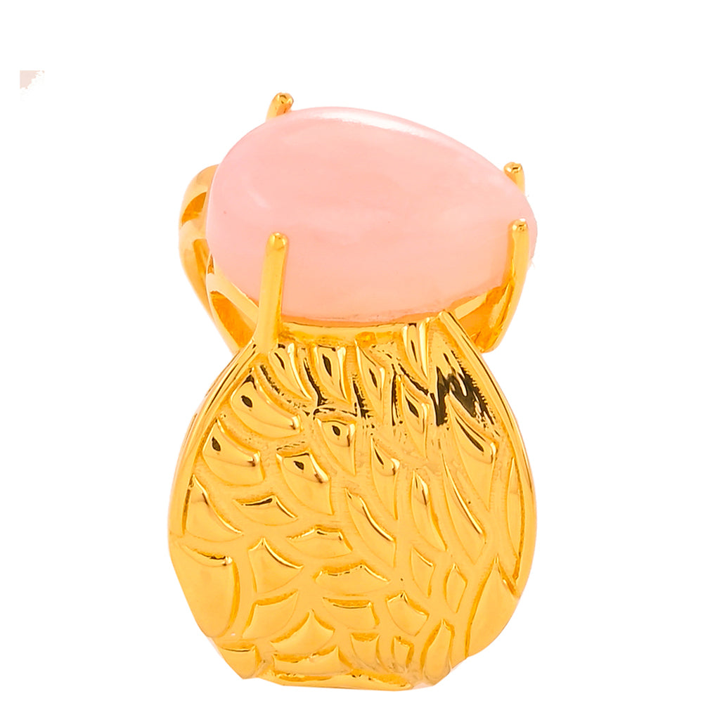 Goldplattierter Silberring mit rosafarbenem Opal 3 