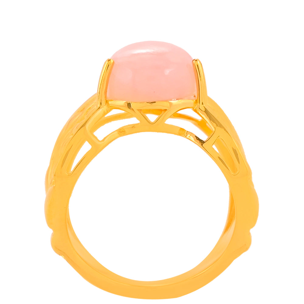 Goldplattierter Silberring mit rosafarbenem Opal 4 