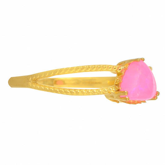 Goldplattierter Silberring mit äthiopischem neon pink Opal