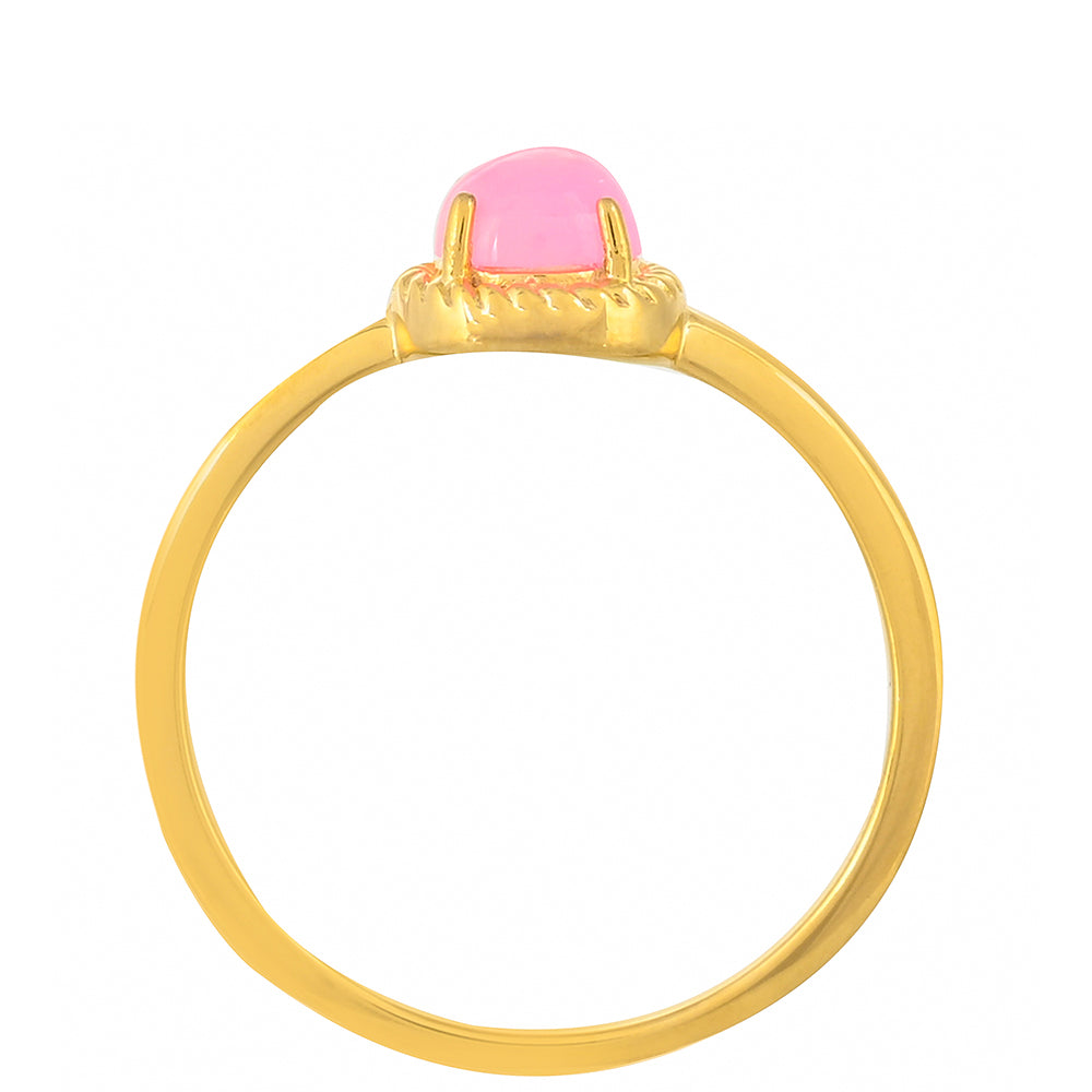 Goldplattierter Silberring mit äthiopischem neon pink Opal