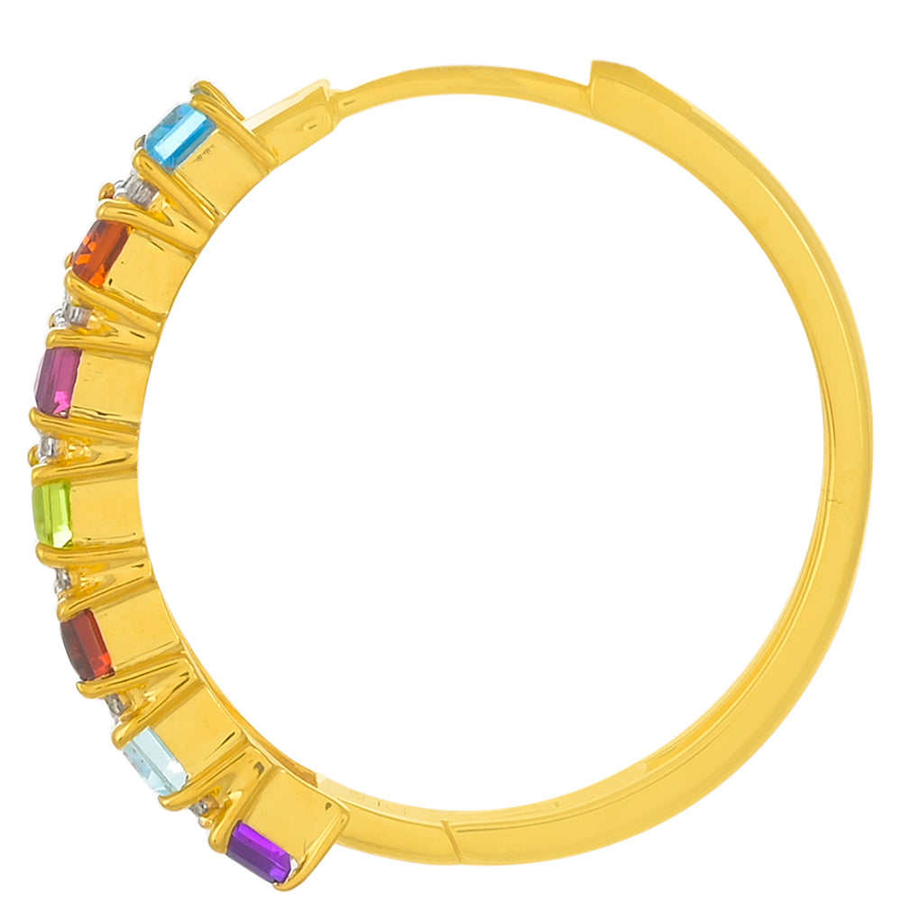 Goldplattierte Silberohrringe mit Citrin aus Madeira und afrikanischem Amethyst 2 