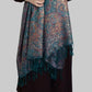 100% Pashmina Cashmere Scarf, 70 cm x 180 cm, Paisley Shiny Teal, 100% Pashmina Cashmere