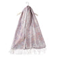 100% Pashmina Cashmere Scarf, 70 cm x 180 cm, Paisley Shiny Rose White, 100% Pashmina Cashmere