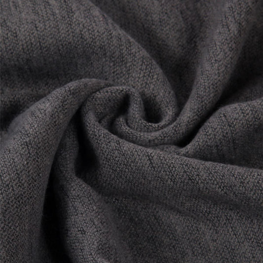 Scarf with Real Fur Pom Pom, 60 cm x 170 cm, Grey, 100% Viscose, Real Fur Pom Pom