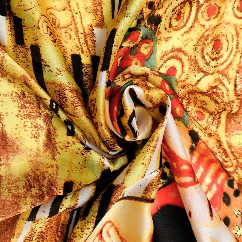 100% Seidenschal, 90 cm x 180 cm, Klimt Der Kuss 5 
