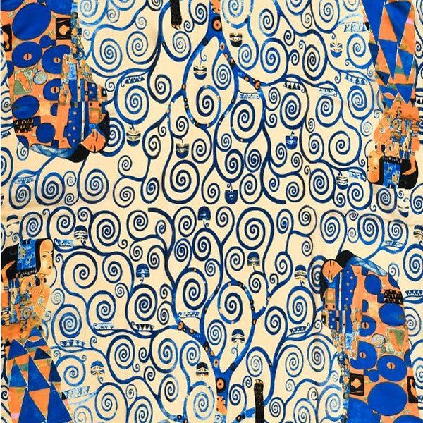 100% Seidenschal, 90 cm x 180 cm, Klimt Lebensbaum