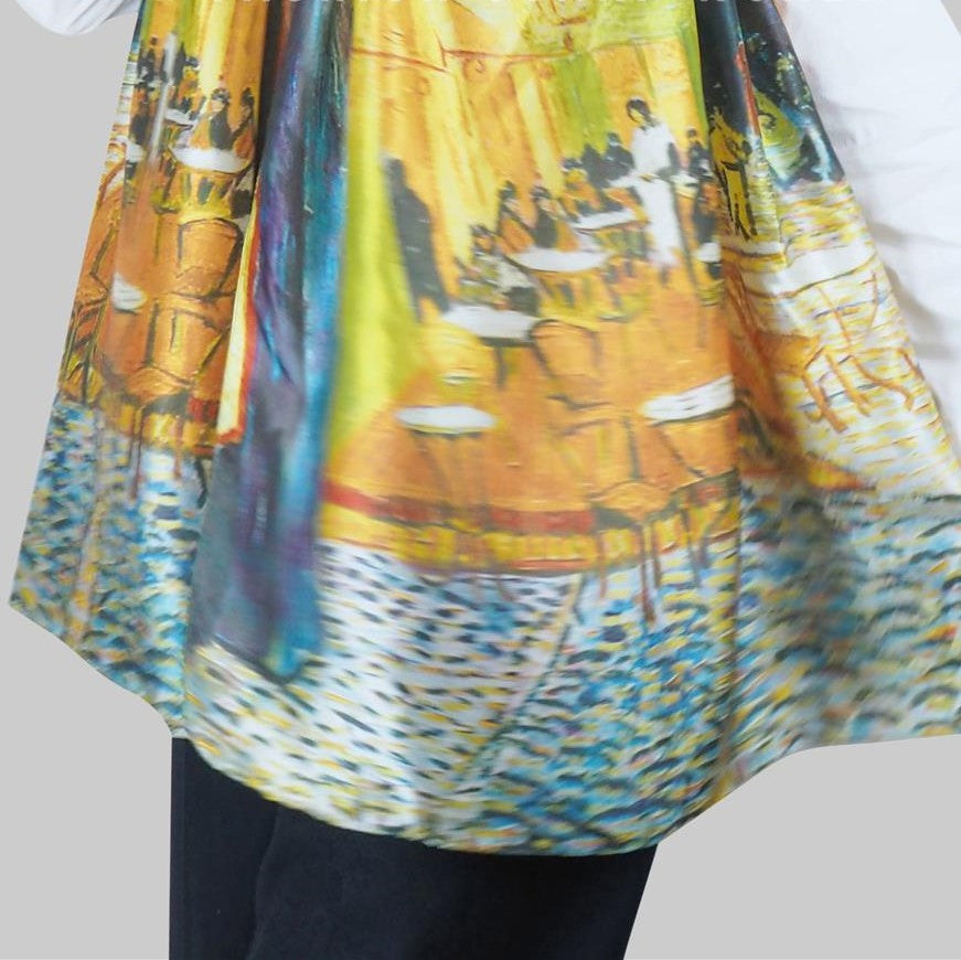 Silk Scarf, 70 cm x 180 cm, Van Gogh - Terrace At Night, 50% Silk 50% Viscose