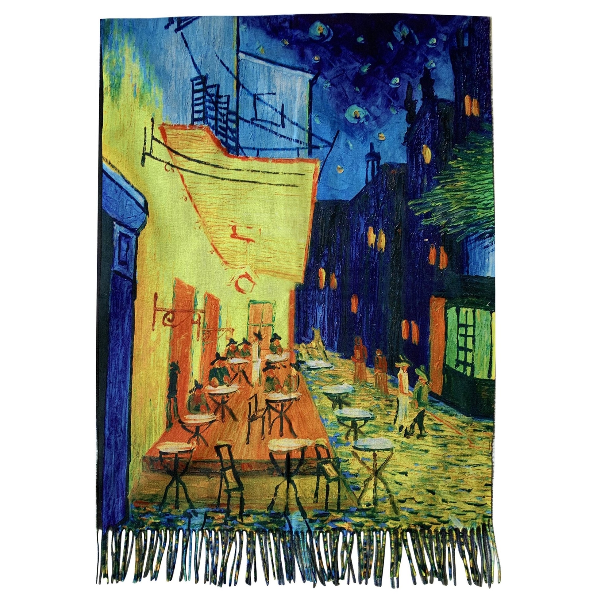 Wool Scarf, 70 cm x 180 cm, Van Gogh -T errace At Night, 60% Wool 40% Acrylic 3 