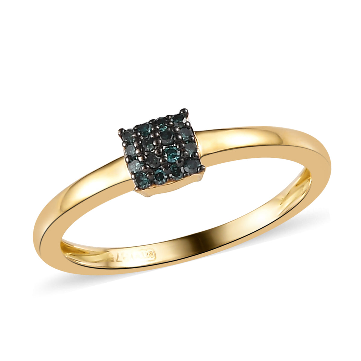 Goldring mit blauem Diamant 1 