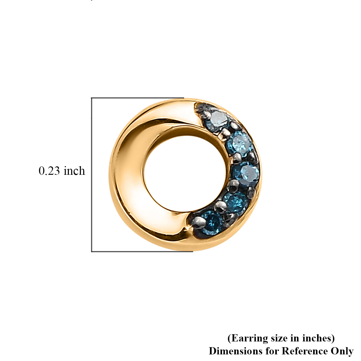 Goldohrringe mit blauem Diamant