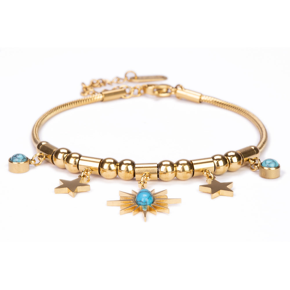 Schmuckgarnitur aus aus goldplattierter Legierung mit persischem Türkis 4 