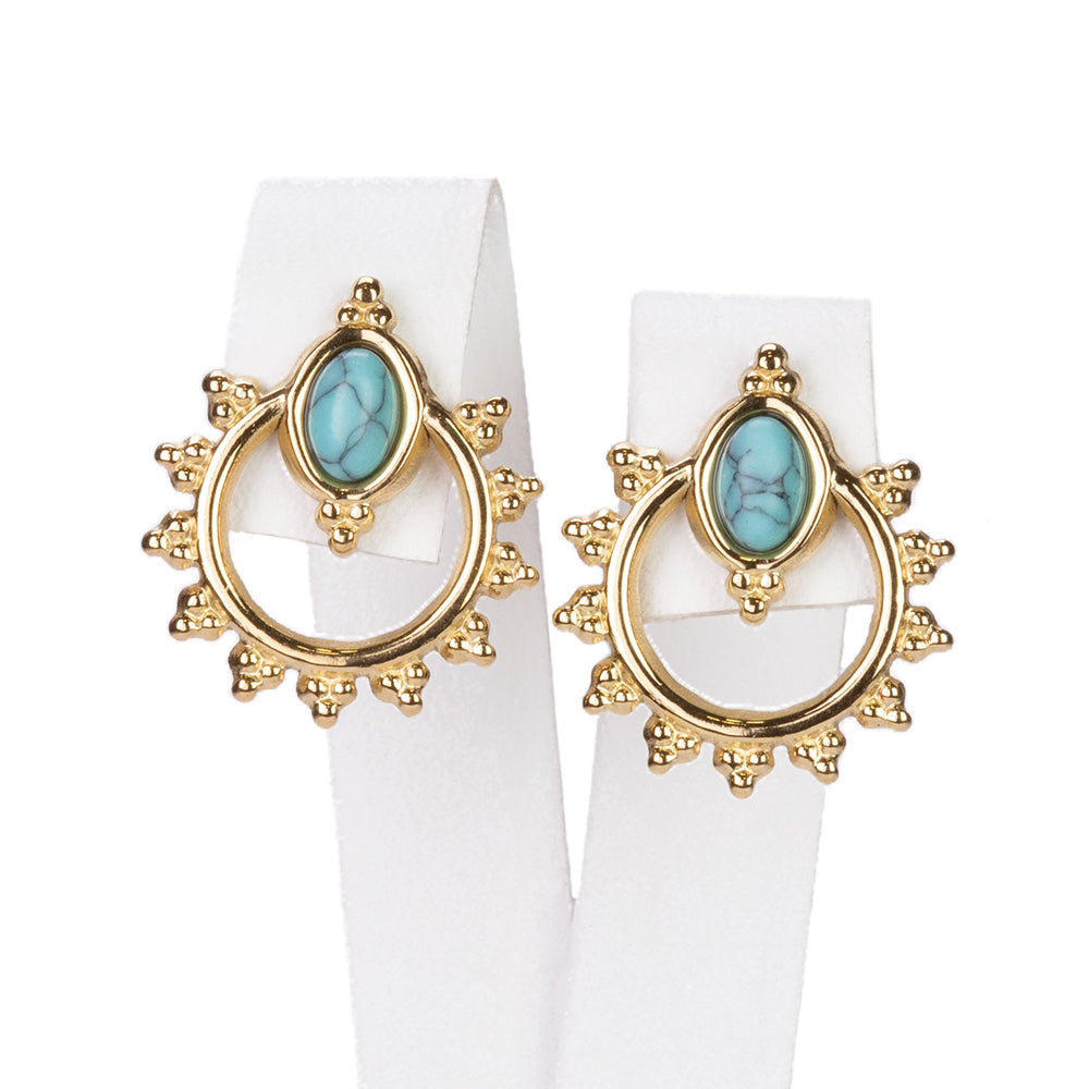 Schmuckgarnitur aus aus goldplattierter Legierung mit persischem Türkis 5 