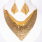 Schmuckgarnitur aus aus goldplattierter Legierung mit Champagner Emporia® Kristall