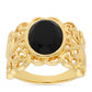 Goldplattierter Silberring mit schwarzem Onyx